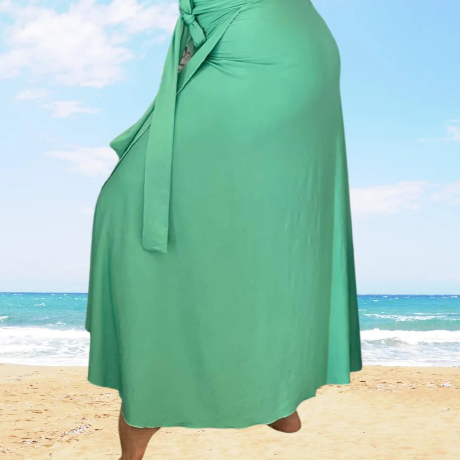 Beach Cover-Up Solid Wrap Skirt