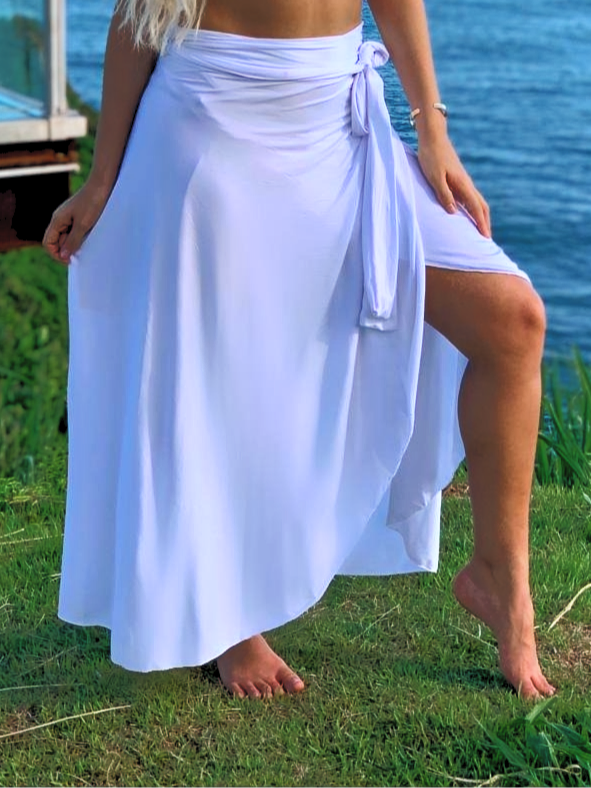 Beach Cover-Up Solid Wrap Skirt